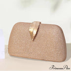 Females Foliage Pattern Clutch Bag Sparkle Chain Purse