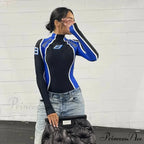 Females Urban Contrast-hue Pattern Slim Moto Jumpsuits Knitted Top