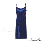 Festive Cheer Velvet Charming Slit Midi Dress