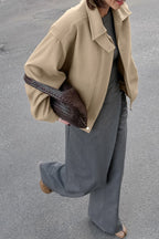 Khaki Loose Fit Woolen Jacket