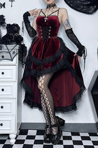 Gothic Lace-Up Waist Halloween Dress