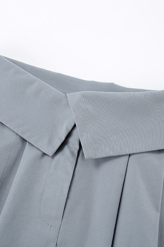 Brit Chic Color-Block Pleated Mini Skirt