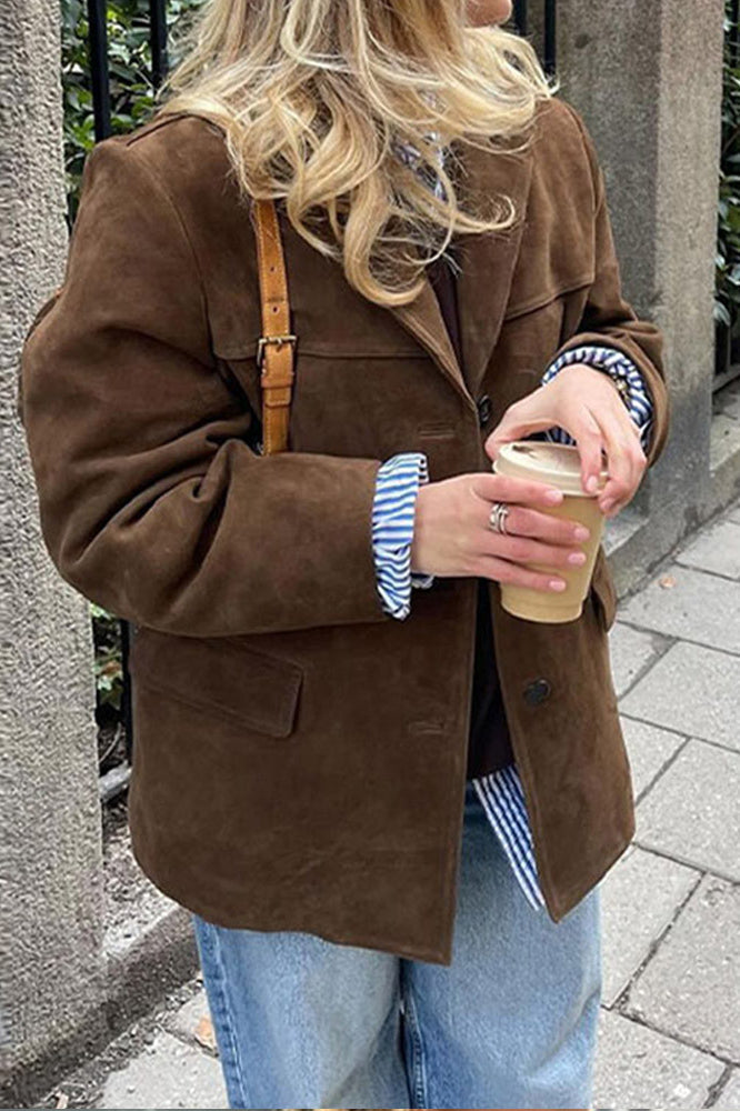 Belted Suede Longline Coat