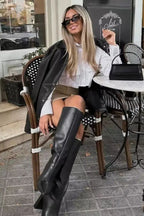 Polo Collar Trench Fabric Shirt Coat