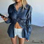 Firm Gathered Neck Blouse