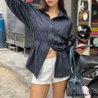 Firm Gathered Neck Blouse