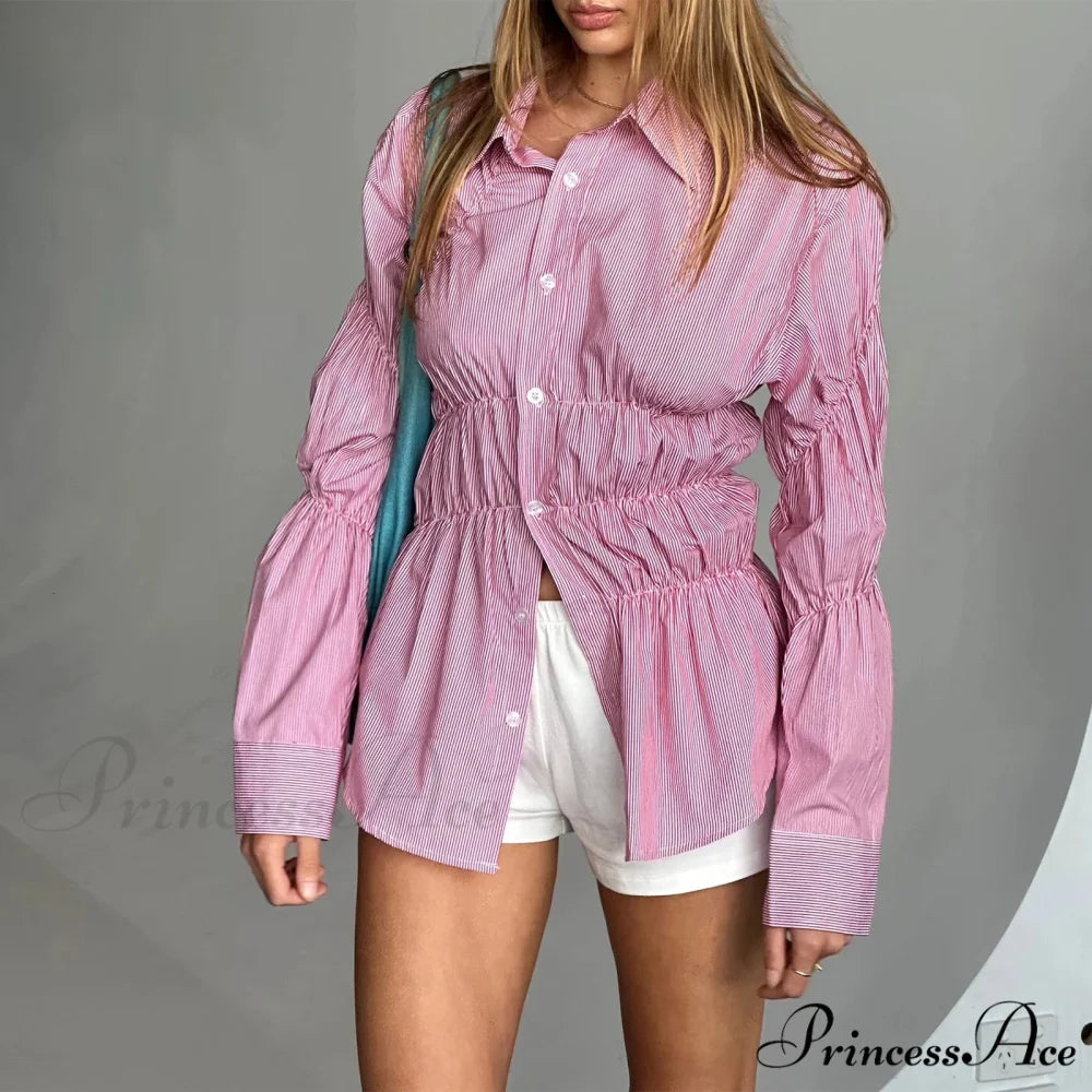 Firm Gathered Neck Blouse