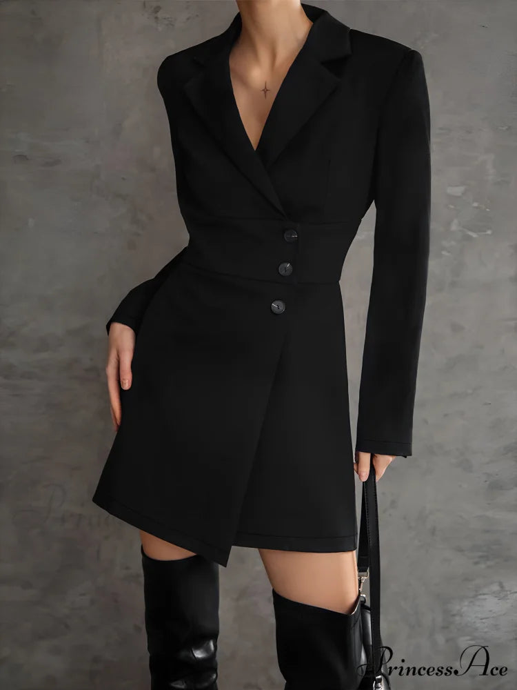First Choice Blazer Trendy Long Sleeve Short Dress
