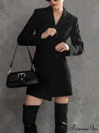 First Choice Blazer Trendy Long Sleeve Short Dress