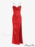 Fitted Satin Stylish Maxi Dress