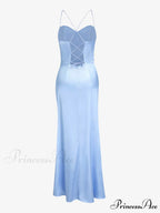 Fitted Satin Stylish Maxi Dress