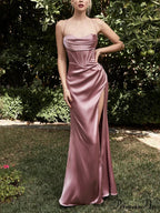 Fitted Satin Stylish Maxi Dress