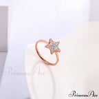Five-pointed Star Full Diamond Titanium Steel Ring