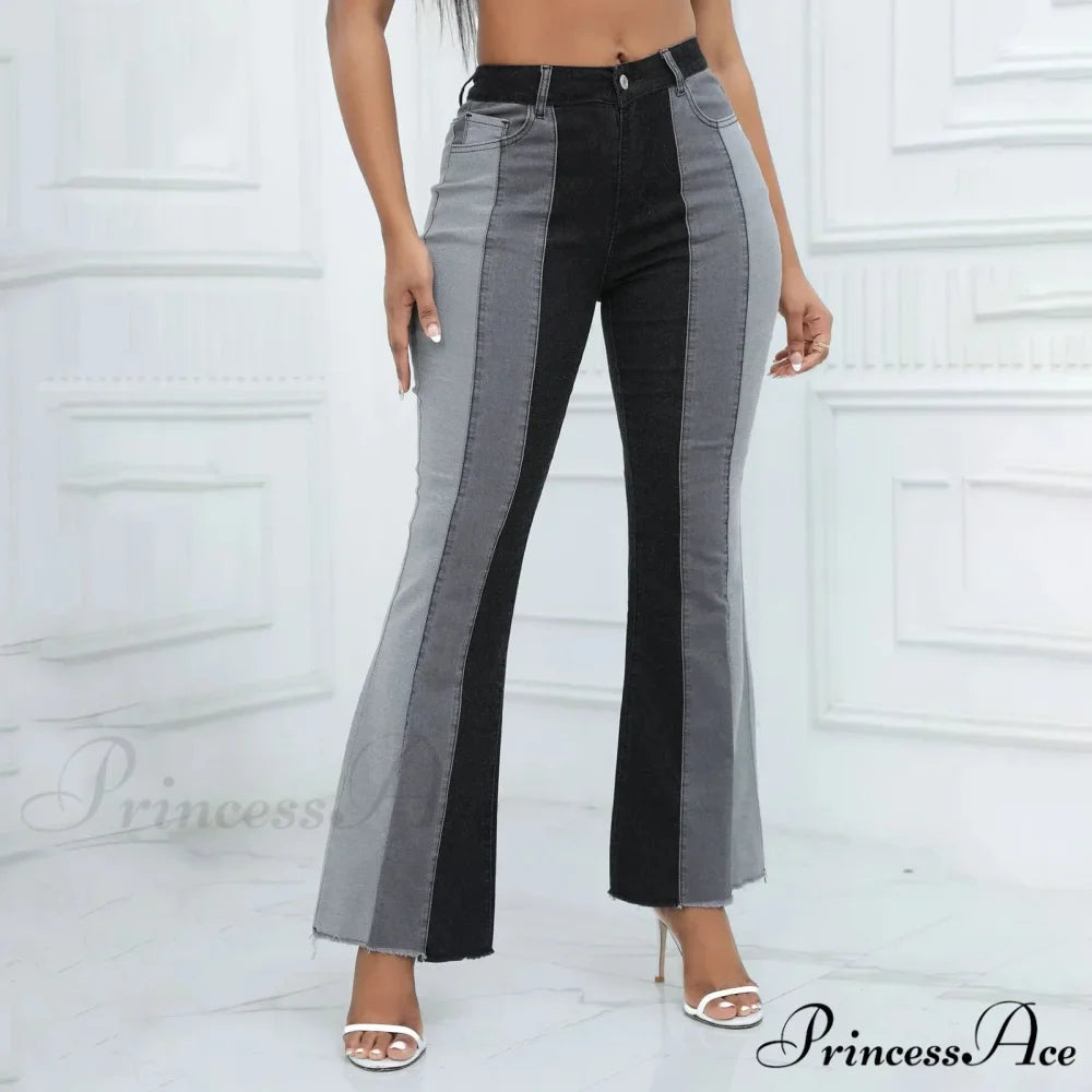 Flare High Waisted Wide Leg Color Bell Bottom Jeans