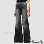 Flare Women High Waist Slim Vintage Fashion Streetwear Stretch Casual Full Length Loose Wide Leg Jean