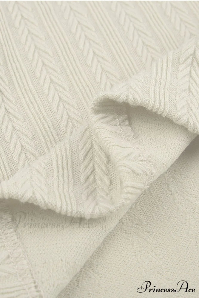 Flares Sleeve Backless Cable Knit Dress