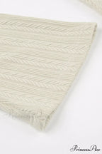 Flares Sleeve Backless Cable Knit Dress