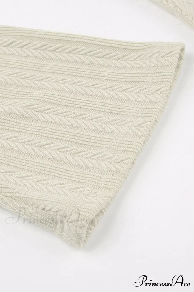 Flares Sleeve Backless Cable Knit Dress