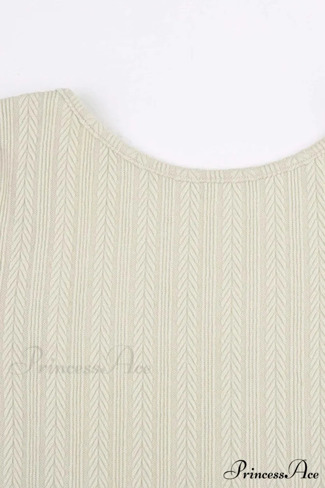 Flares Sleeve Backless Cable Knit Dress