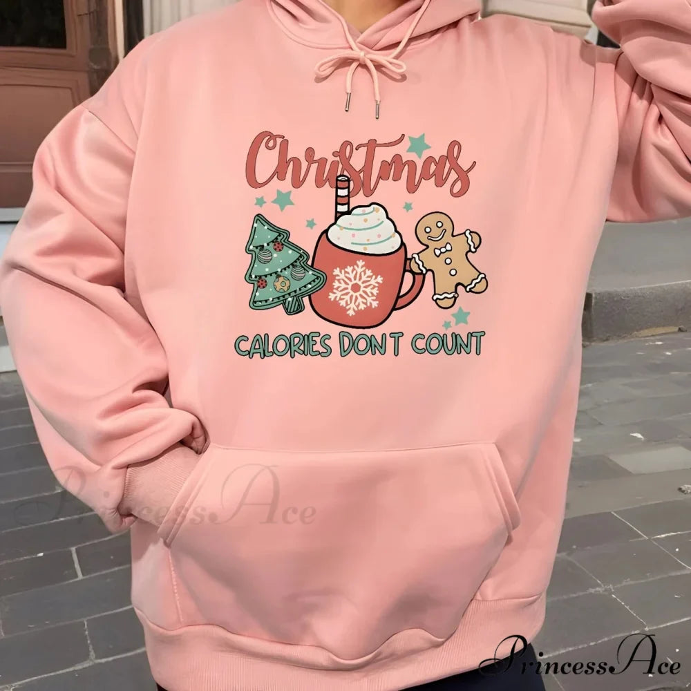 Fleece Lined Casual Drawstring Sports Christmas Tree Hoodie