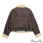 Fleece Solid Graceful Pockets Lapel Coat