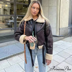 Fleece Solid Graceful Pockets Lapel Coat