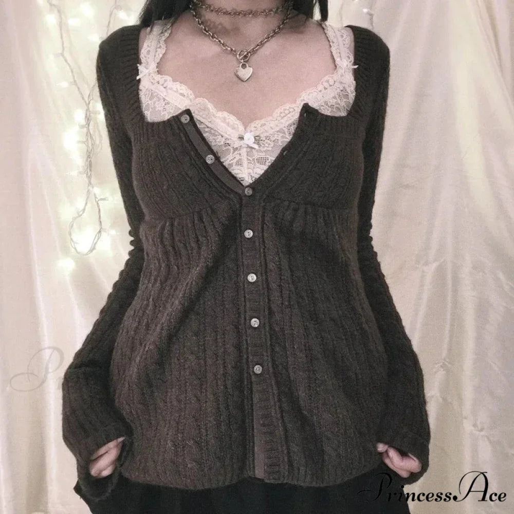 Flirtatious Knitted Sweaters Babydoll Blouses Extended Sleeve Knitwear Females