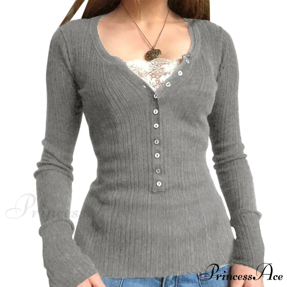 Flirtatious Knitted Sweaters Babydoll Blouses Extended Sleeve Knitwear Females