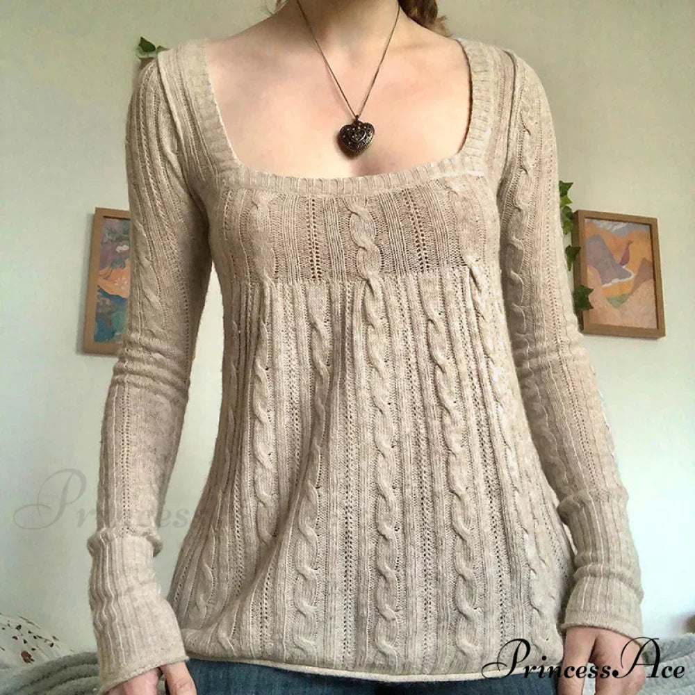 Flirtatious Knitted Sweaters Babydoll Blouses Extended Sleeve Knitwear Females