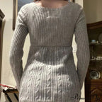 Flirtatious Knitted Sweaters Babydoll Blouses Extended Sleeve Knitwear Females