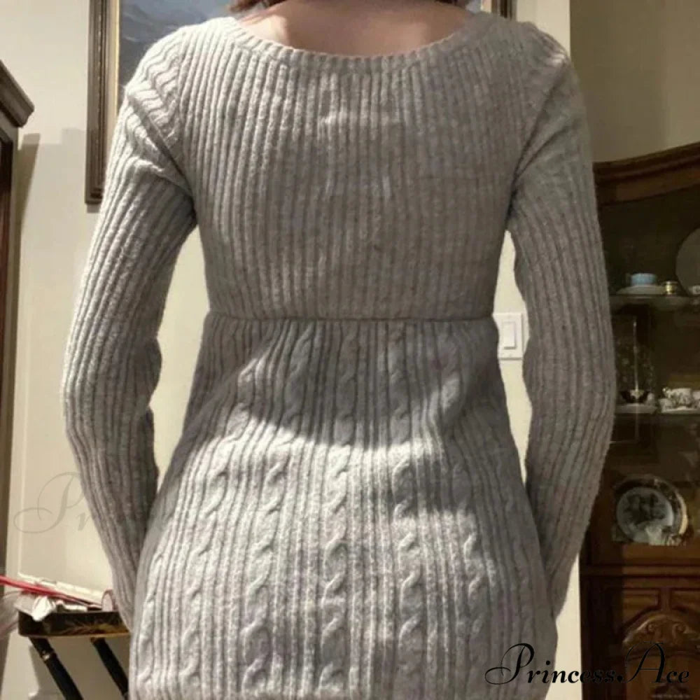 Flirtatious Knitted Sweaters Babydoll Blouses Extended Sleeve Knitwear Females