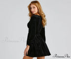 Flirty And Chic Charming Velvet Skater Dress