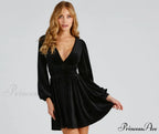 Flirty And Chic Charming Velvet Skater Dress