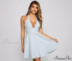 Flirty And Flowy Charming Halter Skater Dress