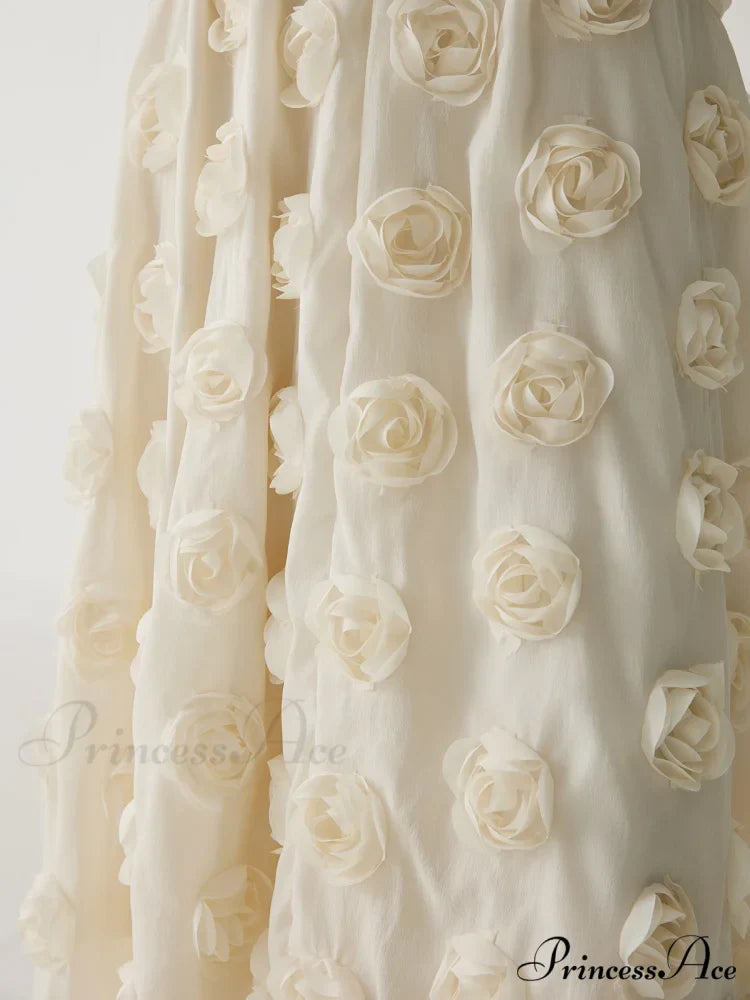 Floral A-Line Graceful Midi Skirt