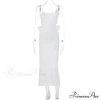 Floral Applique Bandage Sleeveless Summer Vestido Midi Dress