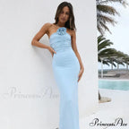 Floral Applique Ruched Summer Irregular Sleeveless Party Club Maxi Dress