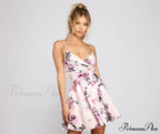 Floral Beauty Stylish Crepe Skater Dress