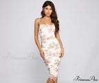 Floral Beauty Stylish Mesh Midi Dress