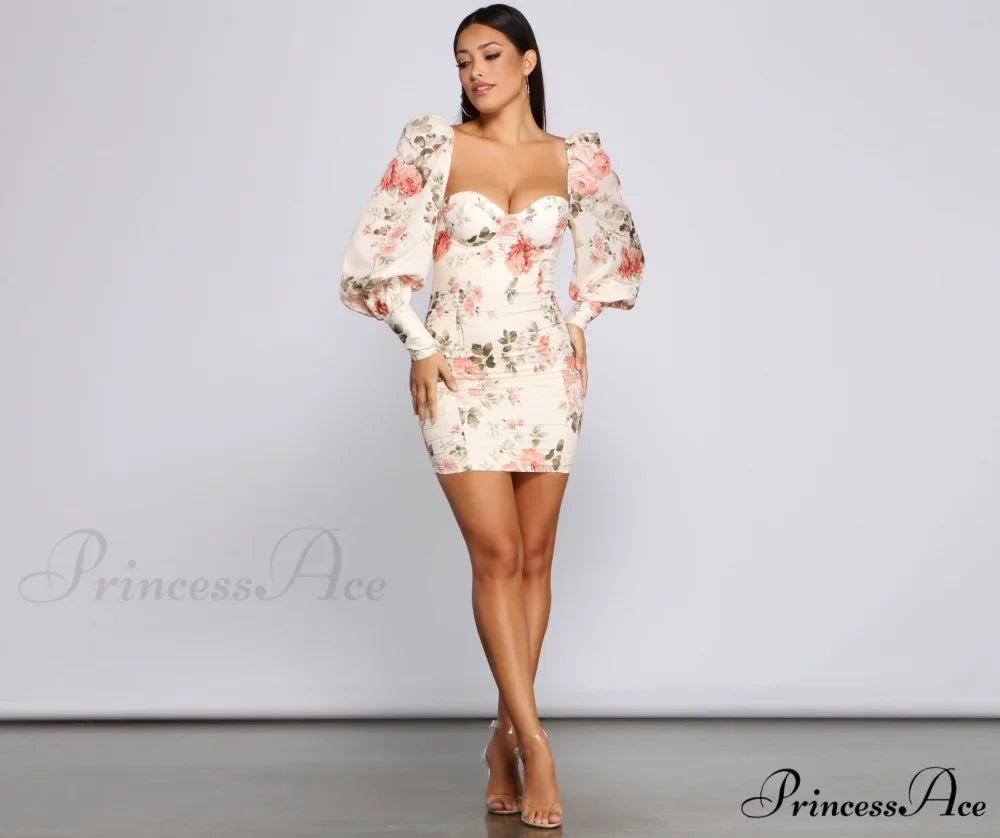 Floral Bloom Stylish Chiffon Mini Dress