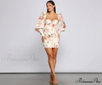 Floral Bloom Stylish Chiffon Mini Dress