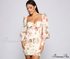 Floral Bloom Stylish Chiffon Mini Dress