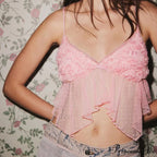 Floral Circles Patchwork Cropped Blouse