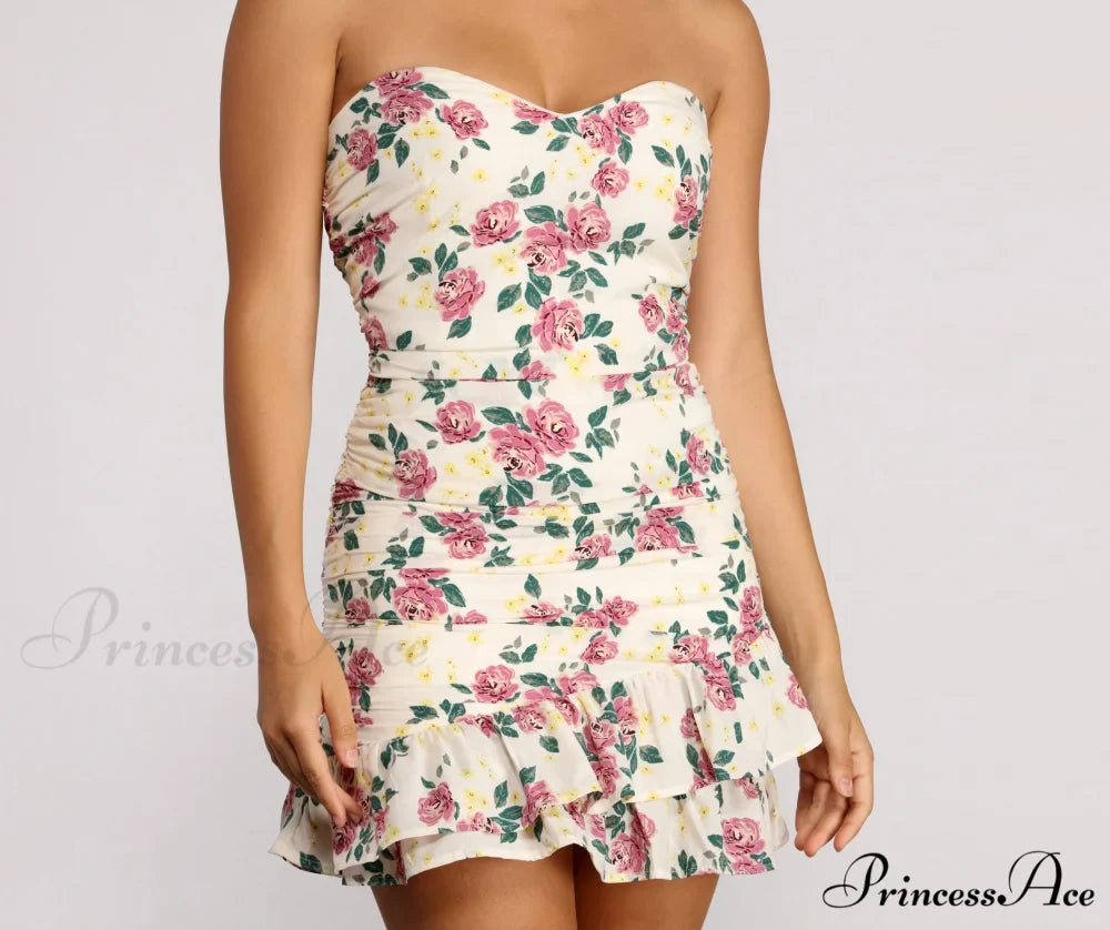Floral Feels Stylish Ruffle Mini Dress