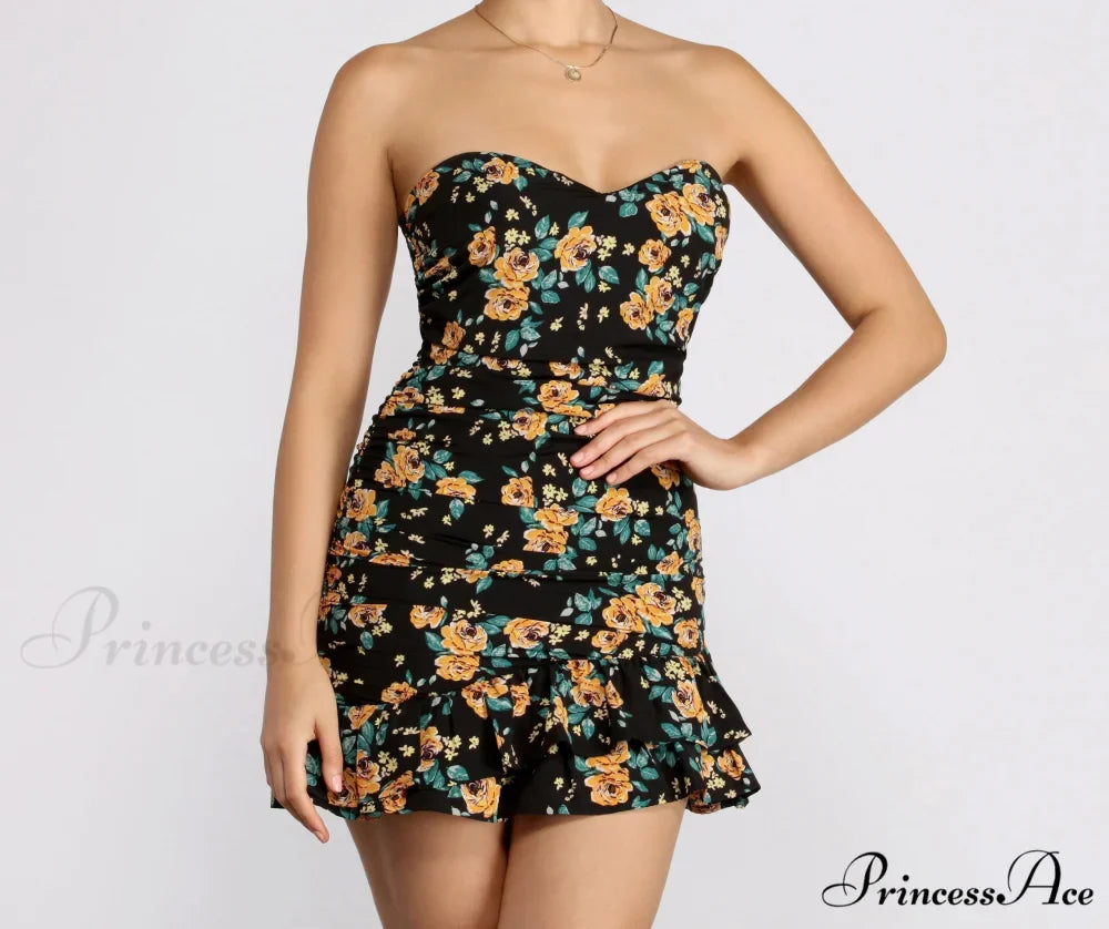 Floral Feels Stylish Ruffle Mini Dress