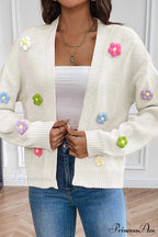 Floral Knitted Long Sleeve Cardigan