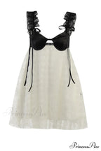 Floral Lace Backless Babydoll Dress with Corset Detail