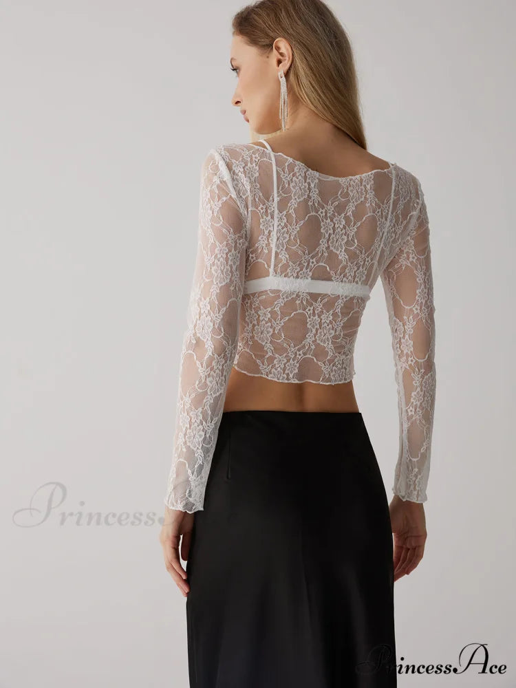Floral Lace Graceful See Through Top