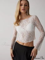 Floral Lace Graceful See Through Top