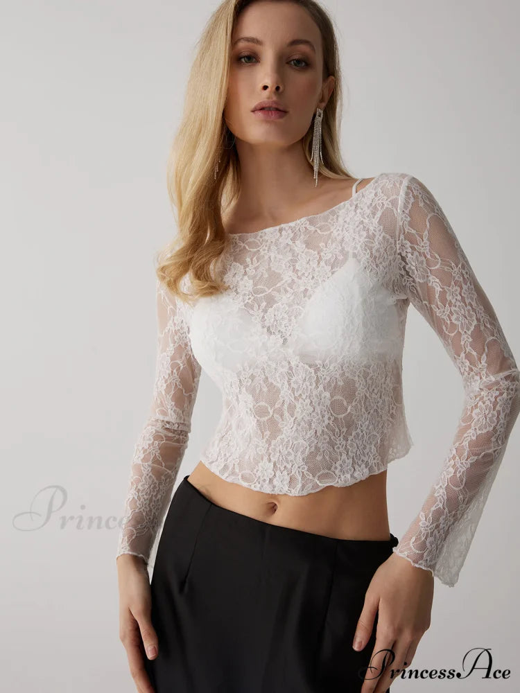 Floral Lace Graceful See Through Top